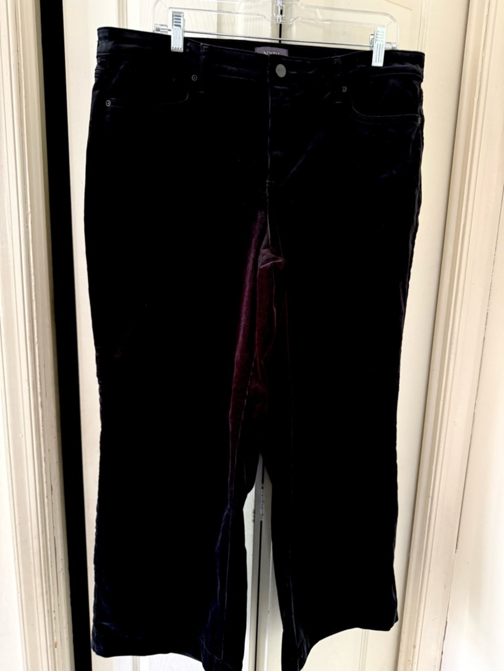 NYDJ Women's BlackTeresa Wide Leg
Corduroy  Trouser Pants 14P